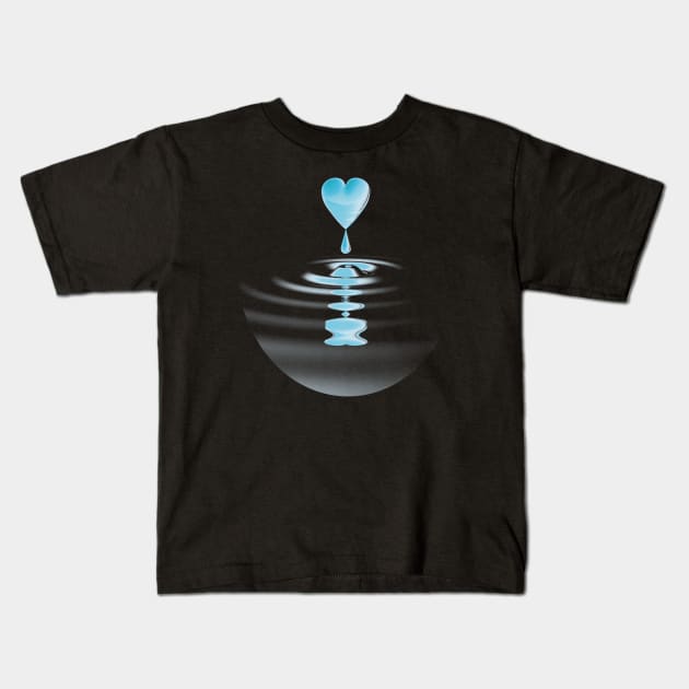 Melting Blue Broken Heart Kids T-Shirt by TMBTM